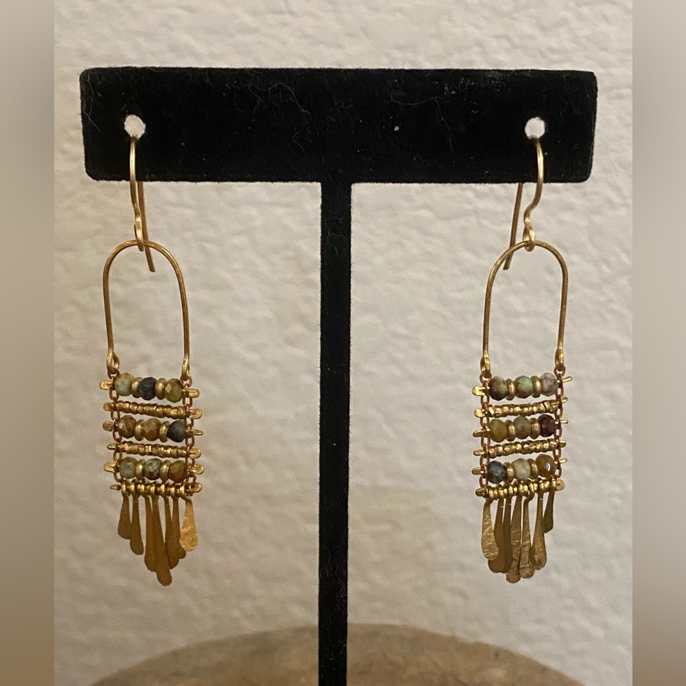 Brass & Ocean Jasper Earrings